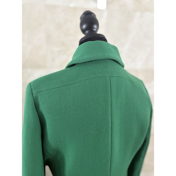 VTG J.Crew Belted Wool Lady Day Coat P8 Kelly Green, Classic Preppy Jenna Lyons - Picture 11 of 15